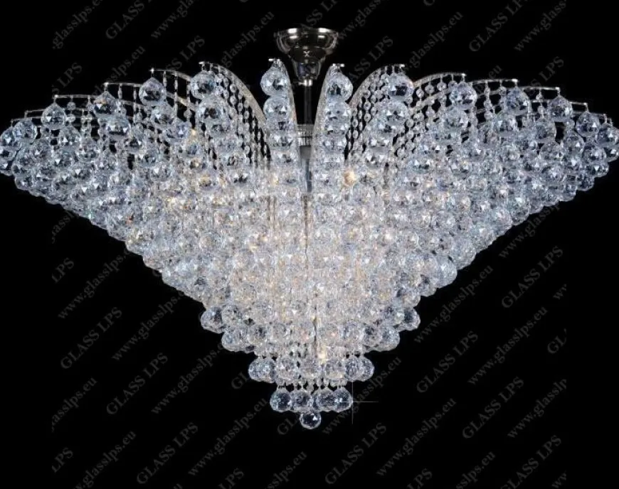 L17 555/23/4; Ni - Glass LPS - kryształowa lampa sufitowa