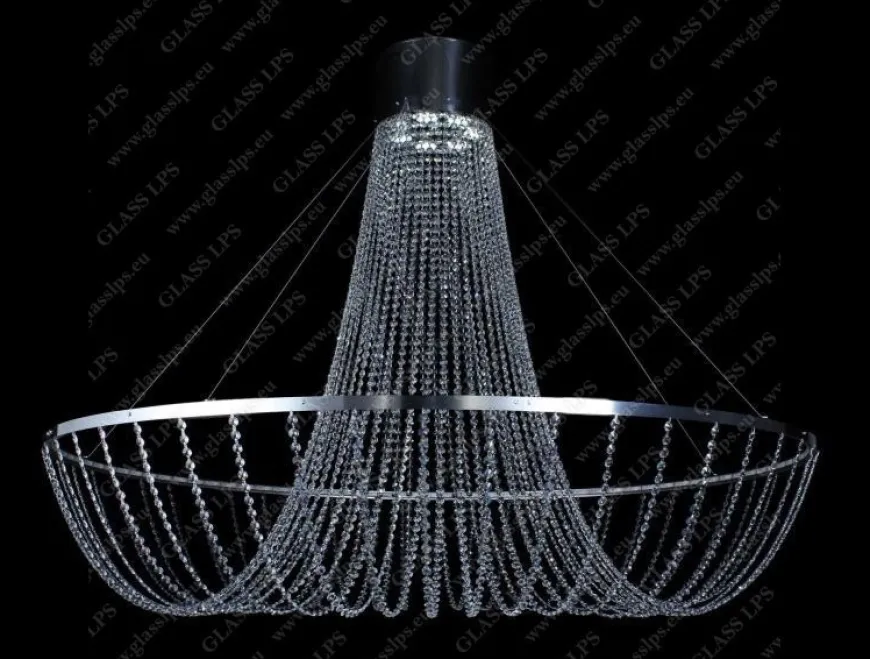 L17 574/06/6; Ni - Glass LPS - kryształowa lampa sufitowa