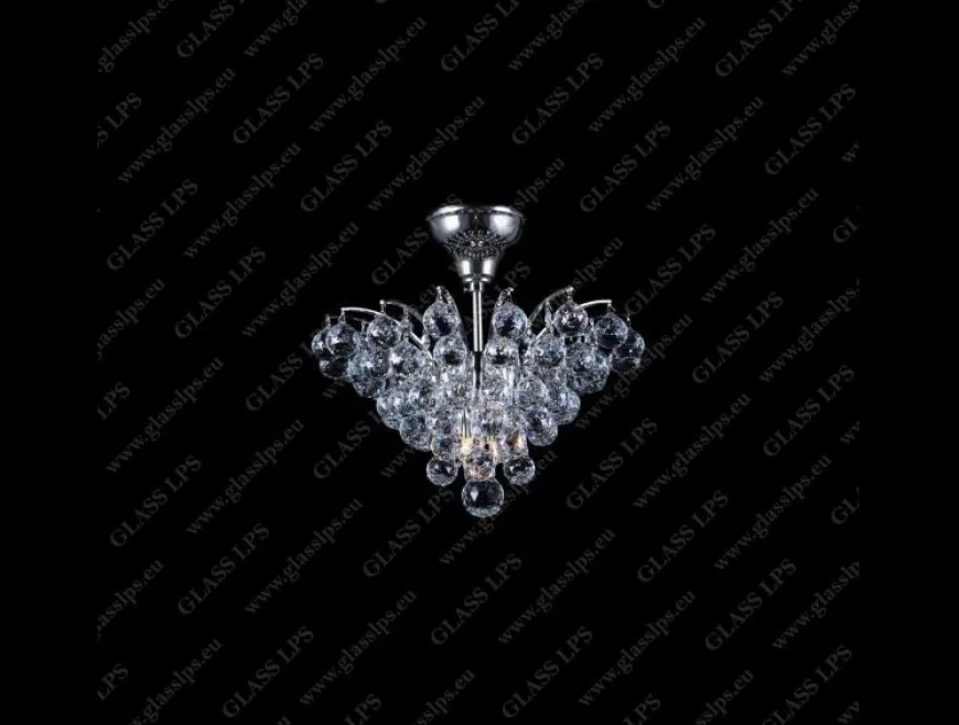 L17 555/02/4; Ni - Glass LPS - kryształowa lampa sufitowa