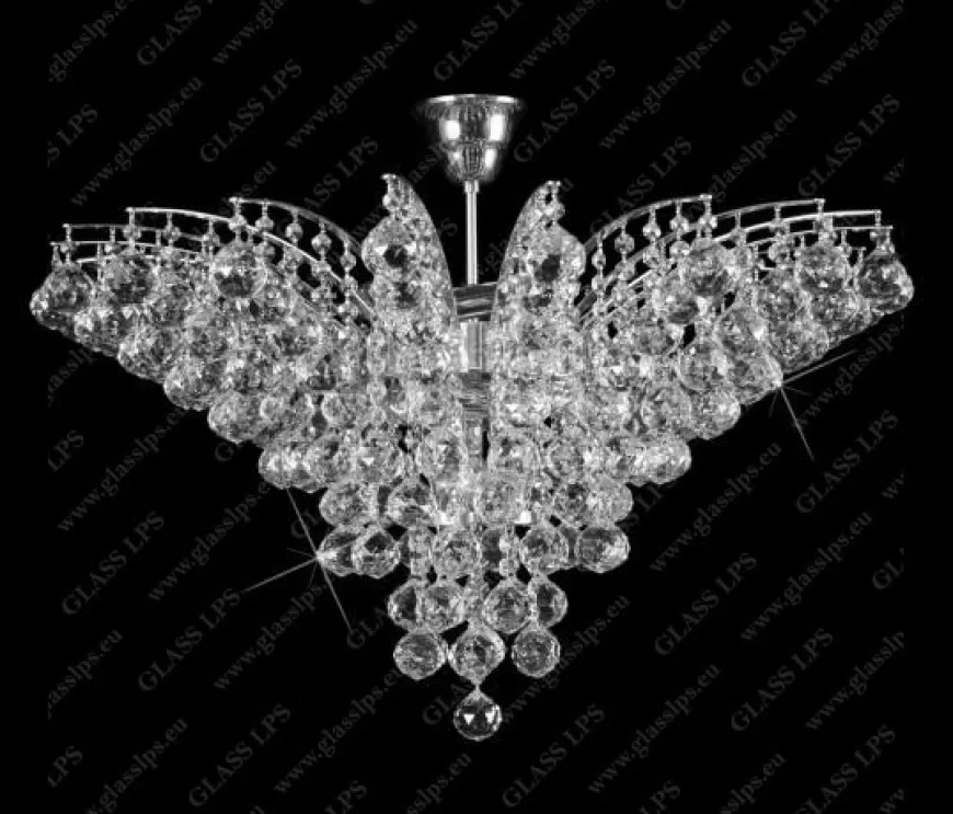 L17 555/11/4; Ni - Glass LPS - kryształowa lampa sufitowa