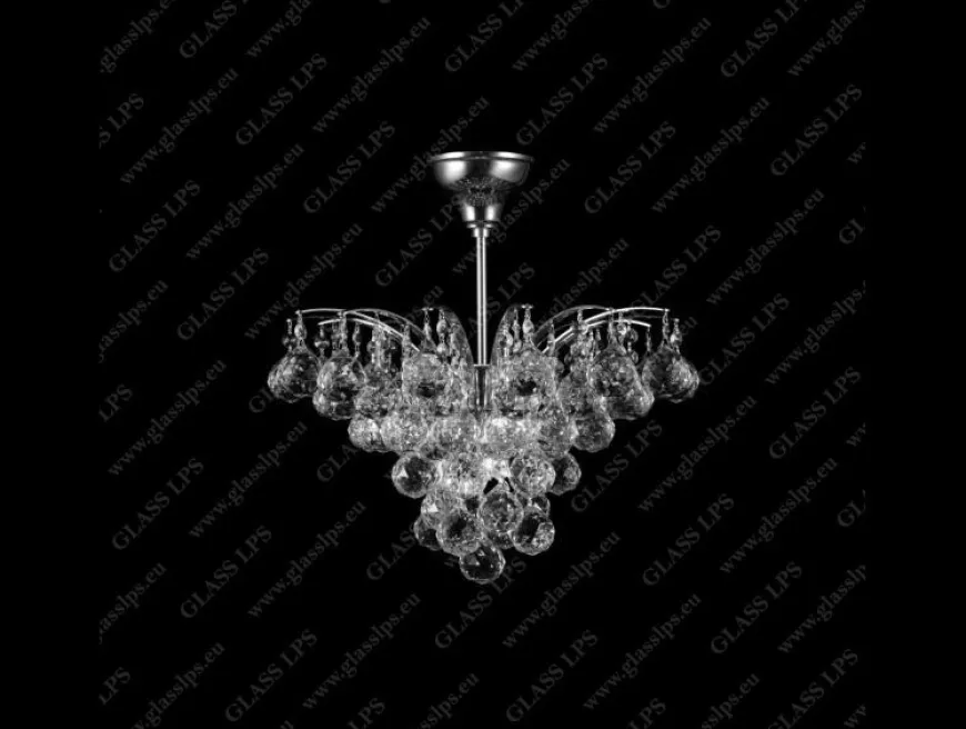 L17 555/04/4; Ni - Glass LPS - kryształowa lampa sufitowa