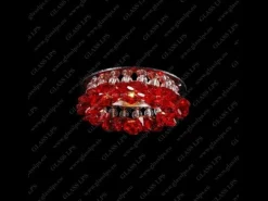 L17 560/01/6 ruby, 4-O, Ni - Glass LPS - oprawa wpuszczana kryształowa