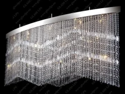 L17 010/25/3, 3-SK; F 2 coat, tube, Ni - Glass LPS - kryształowa lampa sufitowa