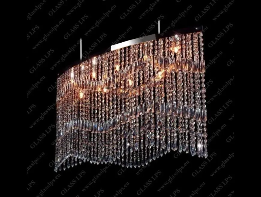 L17 010/09/3, 3-SK; F tube, Ni - Glass LPS - kryształowa lampa sufitowa