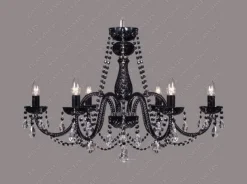 L11 809/06/1-A, 6 black; F black, Ni - Glass LPS - kryształowy żyrandol