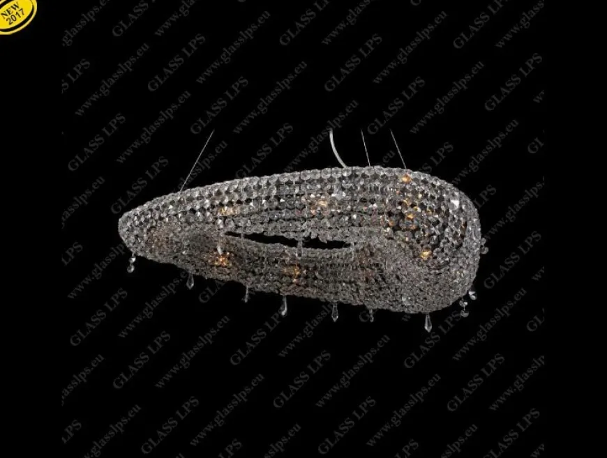 L17 293/08/1-A, 3; Ni - Glass LPS - kryształowa lampa sufitowa