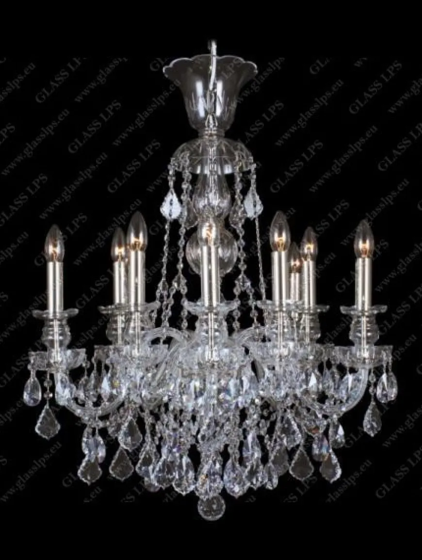 L11 892/10/1-A, 2; SILVER - Glass LPS - kryształowy żyrandol