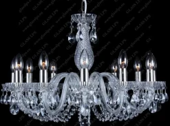 L11 006/12/1-A; F 1 floor, SILVER - Glass LPS - kryształowy żyrandol