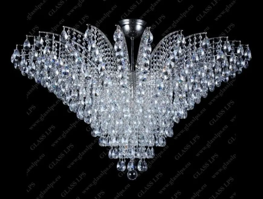 L17 555/18/1-A; Ni - Glass LPS - kryształowa lampa sufitowa