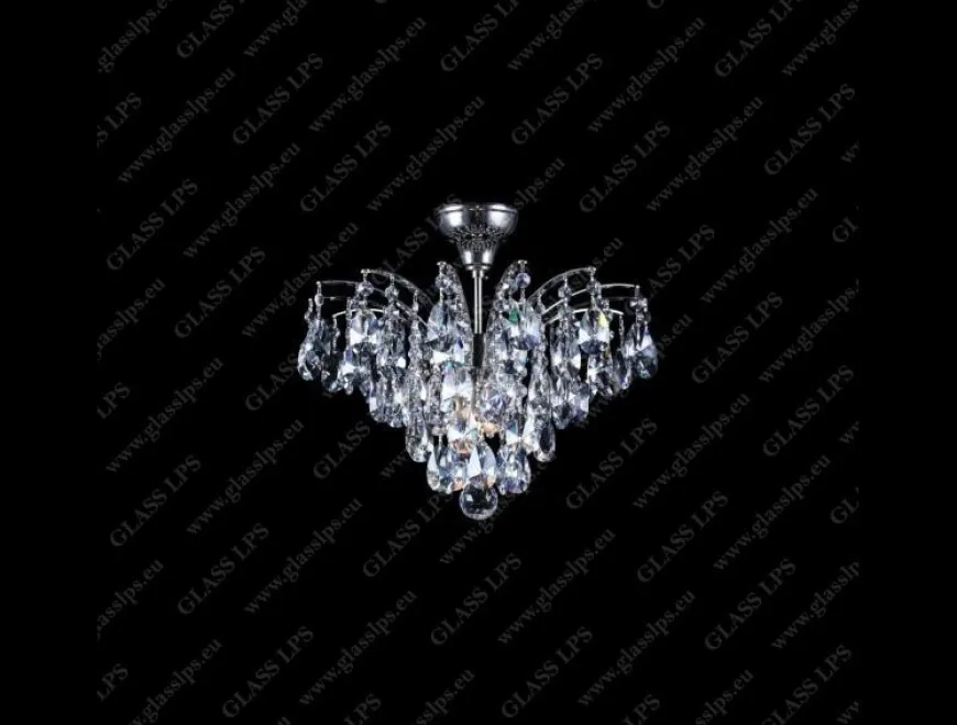L17 555/04/1-A; Ni - Glass LPS - kryształowa lampa sufitowa