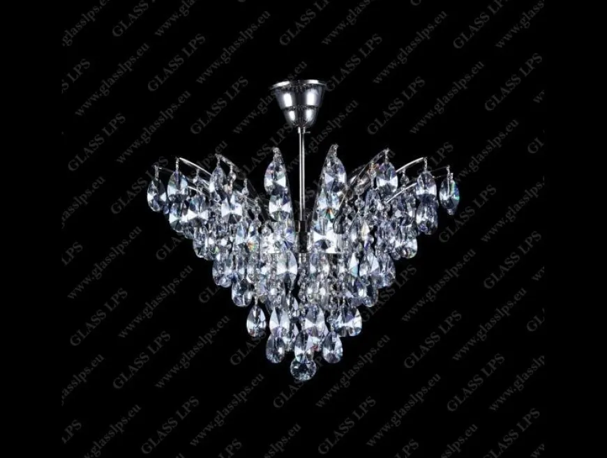 L17 555/06/1-A; Ni - Glass LPS - kryształowa lampa sufitowa