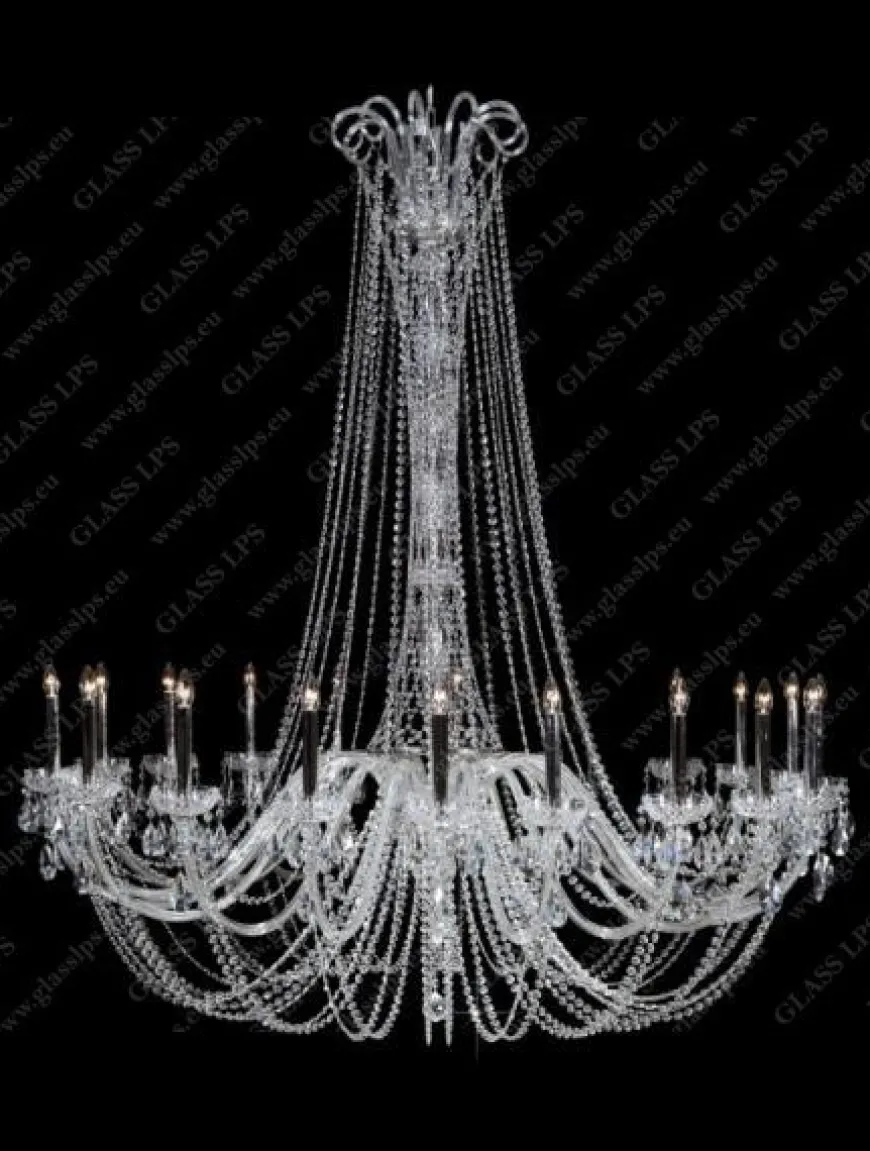 L11 918/18/1-A; SILVER - Glass LPS - kryształowy żyrandol