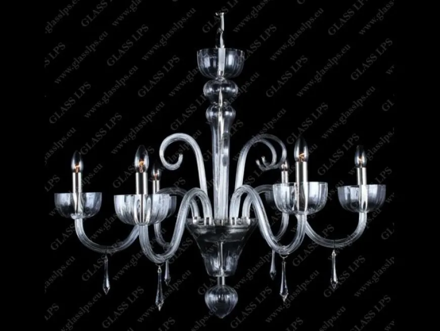 L11 901/06/3-H; SILVER - Glass LPS - kryształowy żyrandol