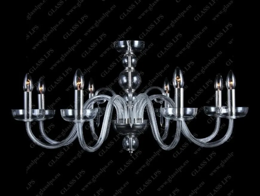 L11 905/08/3-H; SILVER - Glass LPS - kryształowy żyrandol