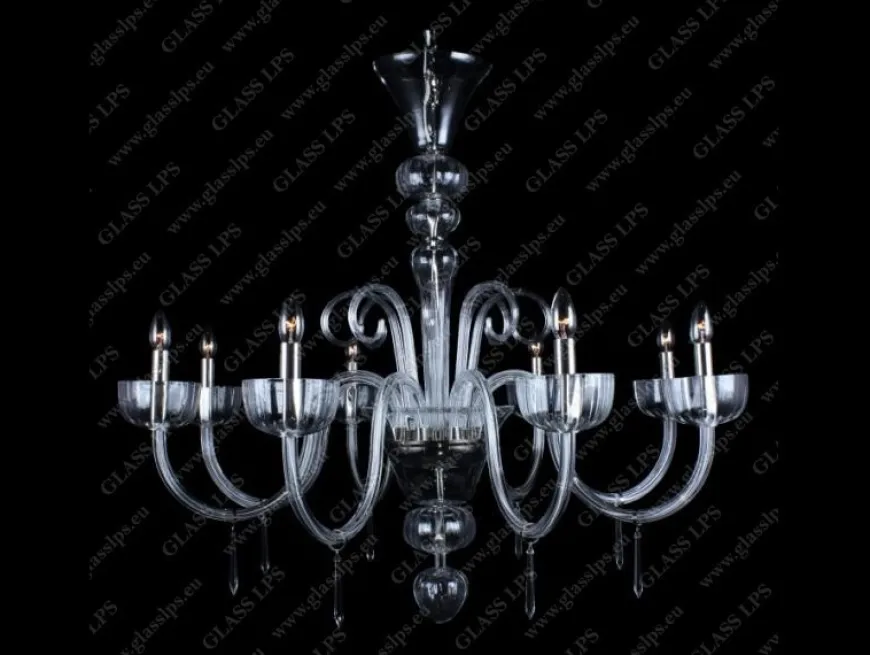 L11 901/08/3-H; SILVER - Glass LPS - kryształowy żyrandol