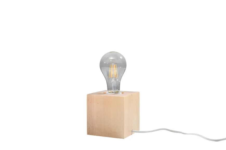 Lampa biurkowa ABEL naturalne drewno - Sollux