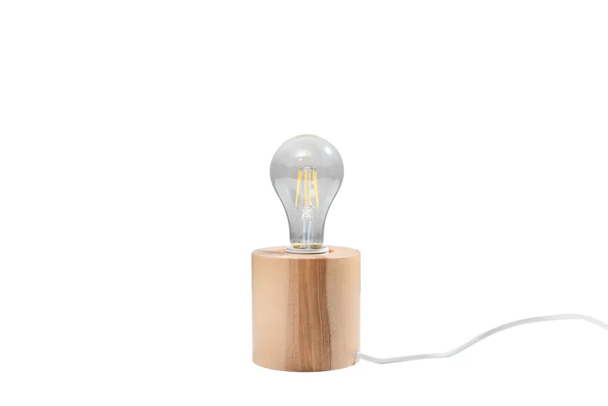 Lampa biurkowa SALGADO naturalne drewno - Sollux