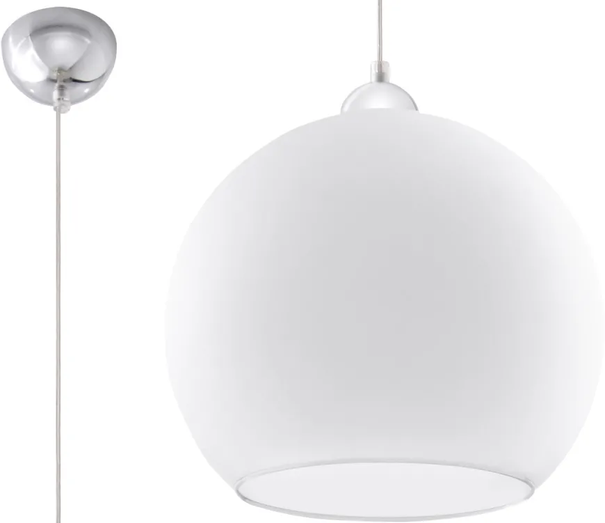 Lampa Wisząca BALL Biała - Sollux
