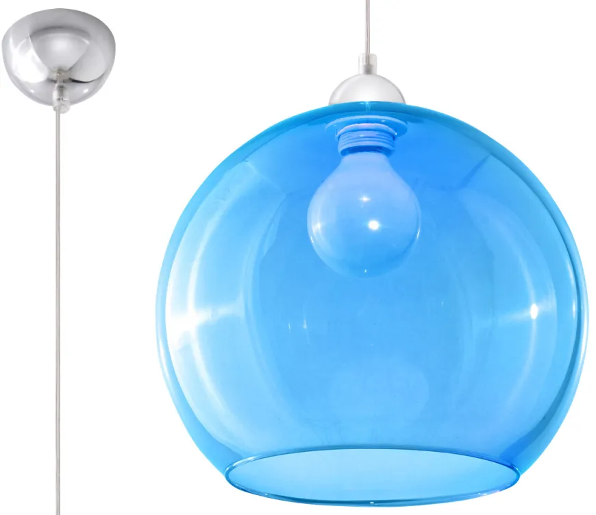 Lampa Wisząca BALL Błękitna - Sollux