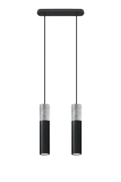 Lampa wisząca BORGIO 2 czarny - Sollux