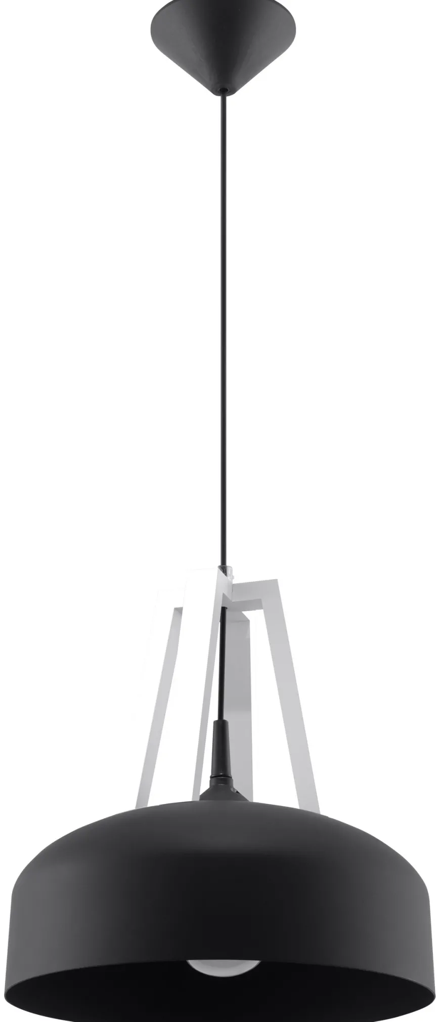 Lampa Wisząca CASCO Czarna/Białe Drewno - Sollux