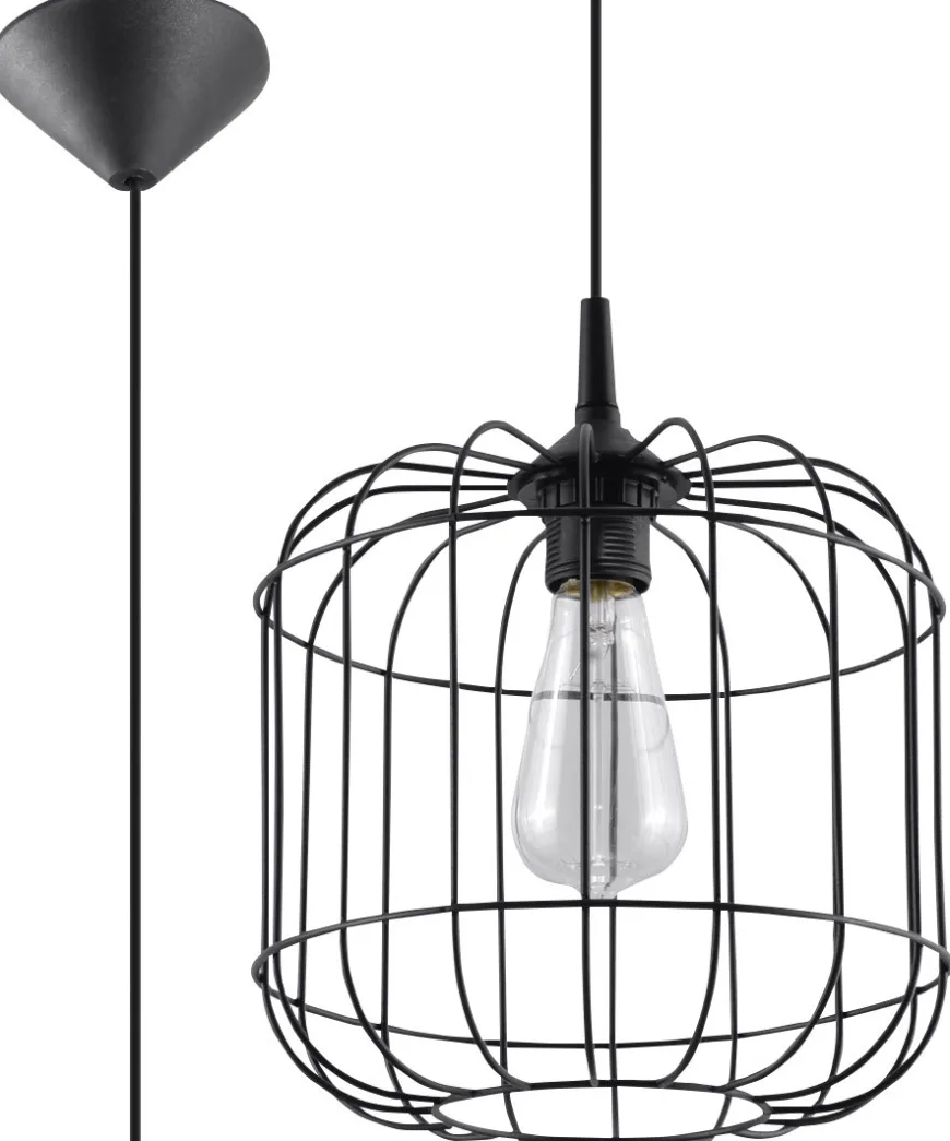 Lampa Wisząca CELTA Czarna - Sollux