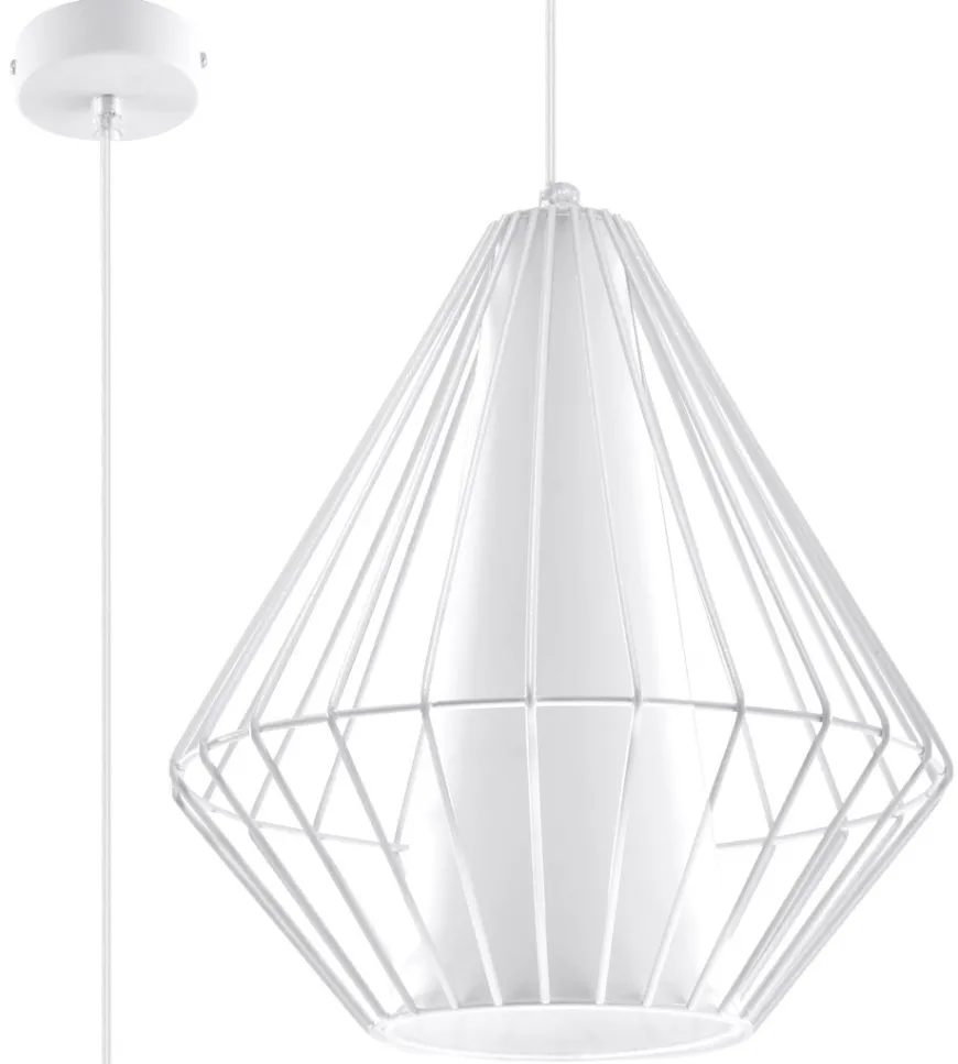 Lampa Wisząca DEMI Biała - Sollux