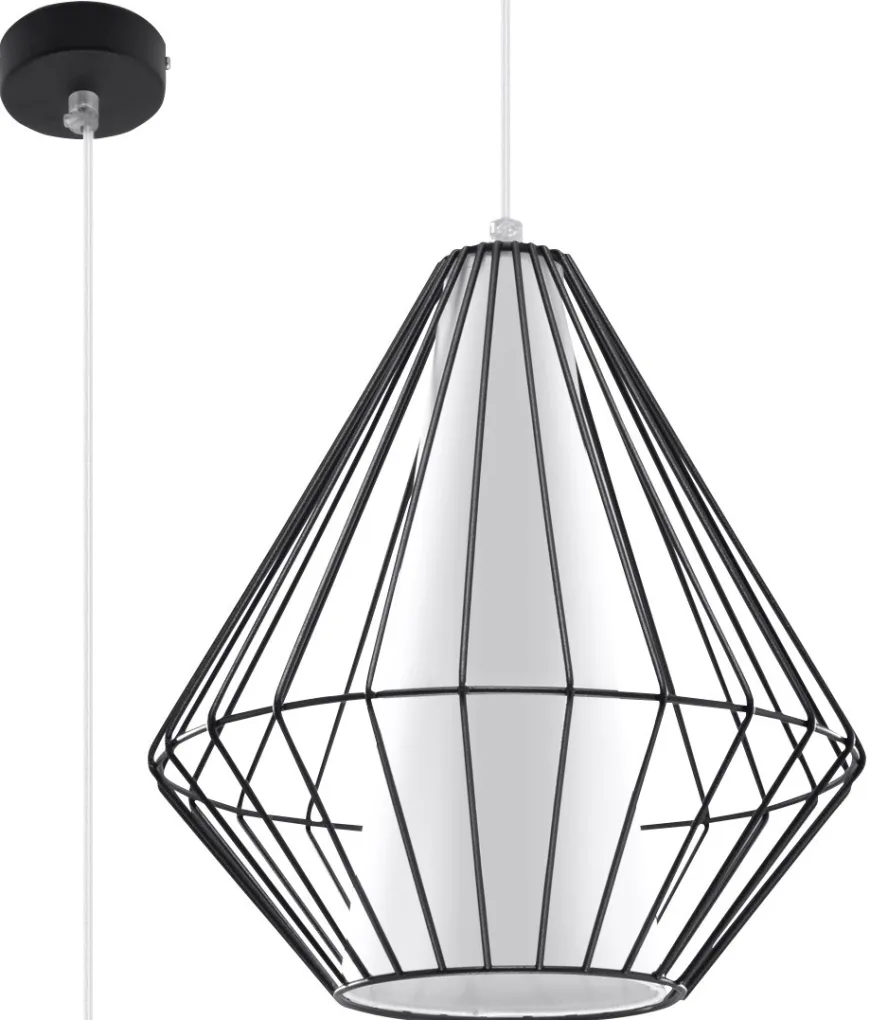 Lampa Wisząca DEMI Czarna - Sollux