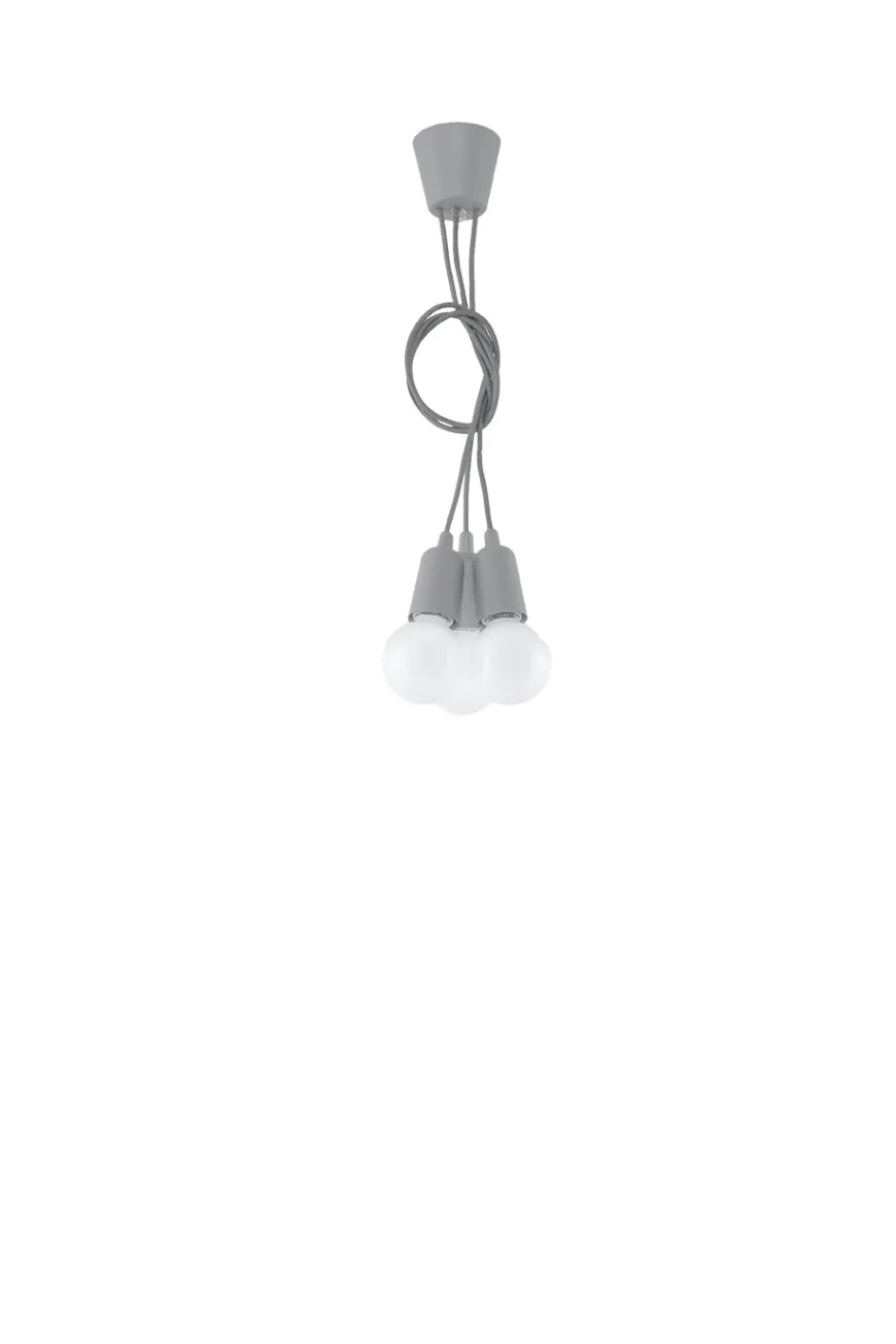 Lampa wisząca DIEGO 3 szara - Sollux