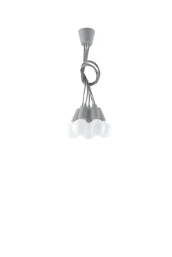 Lampa wisząca DIEGO 5 szara - Sollux