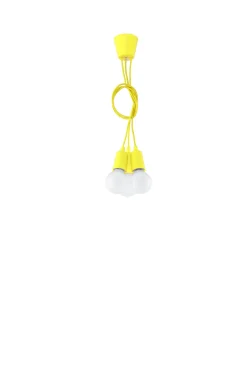 Lampa wisząca DIEGO 3 żółta - Sollux