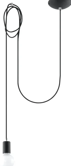 Lampa Wisząca EDISON 1 LONG Czarny - Sollux