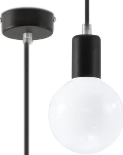 Lampa Wisząca EDISON Czarna - Sollux