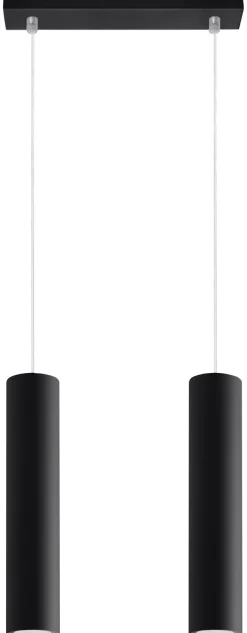 Lampa Wisząca LAGOS 2 Czarny - Sollux