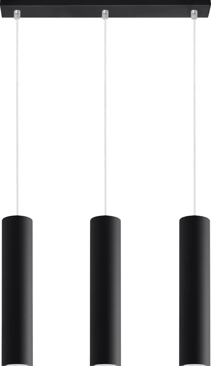 Lampa Wisząca LAGOS 3 Czarny - Sollux