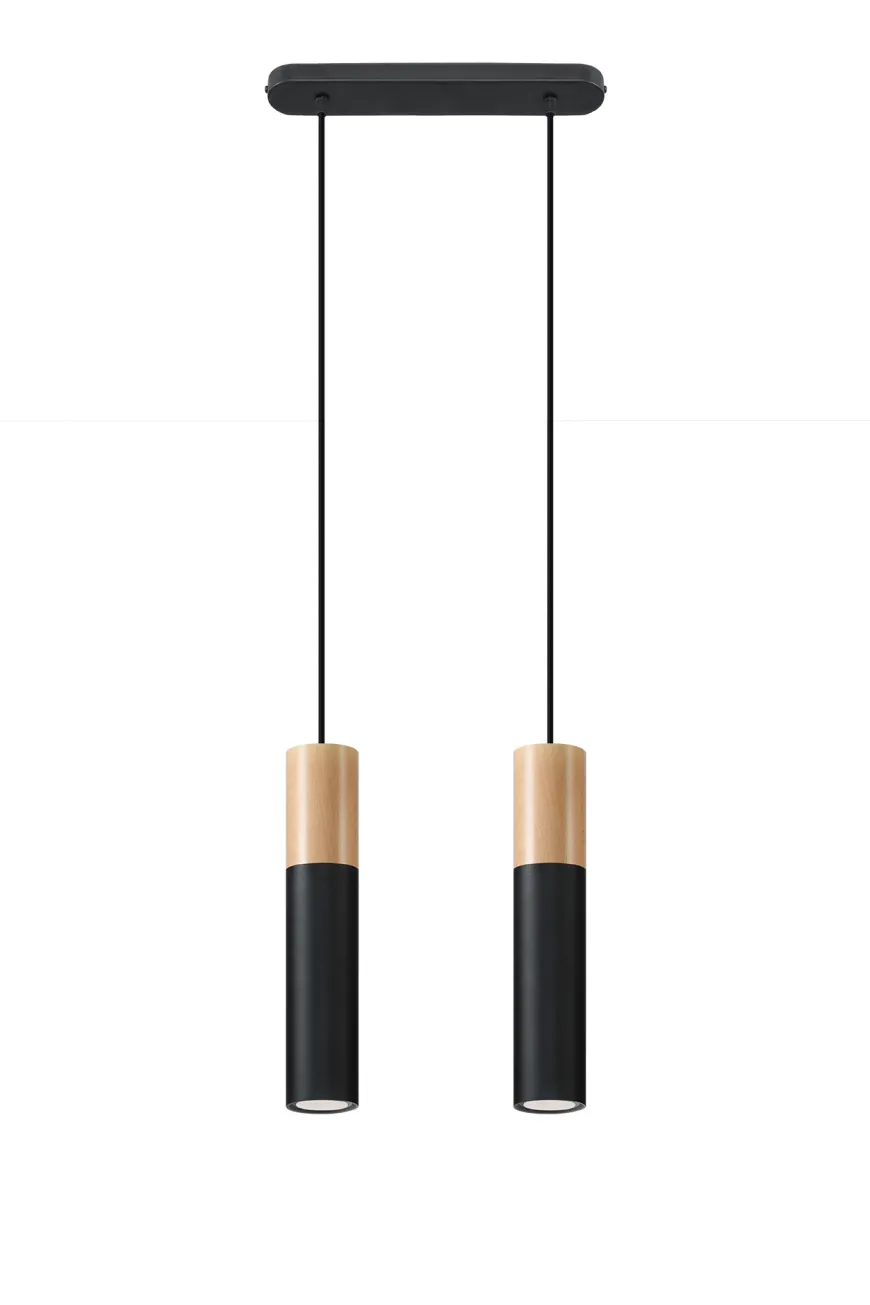Lampa wisząca PABLO 2 czarna - Sollux