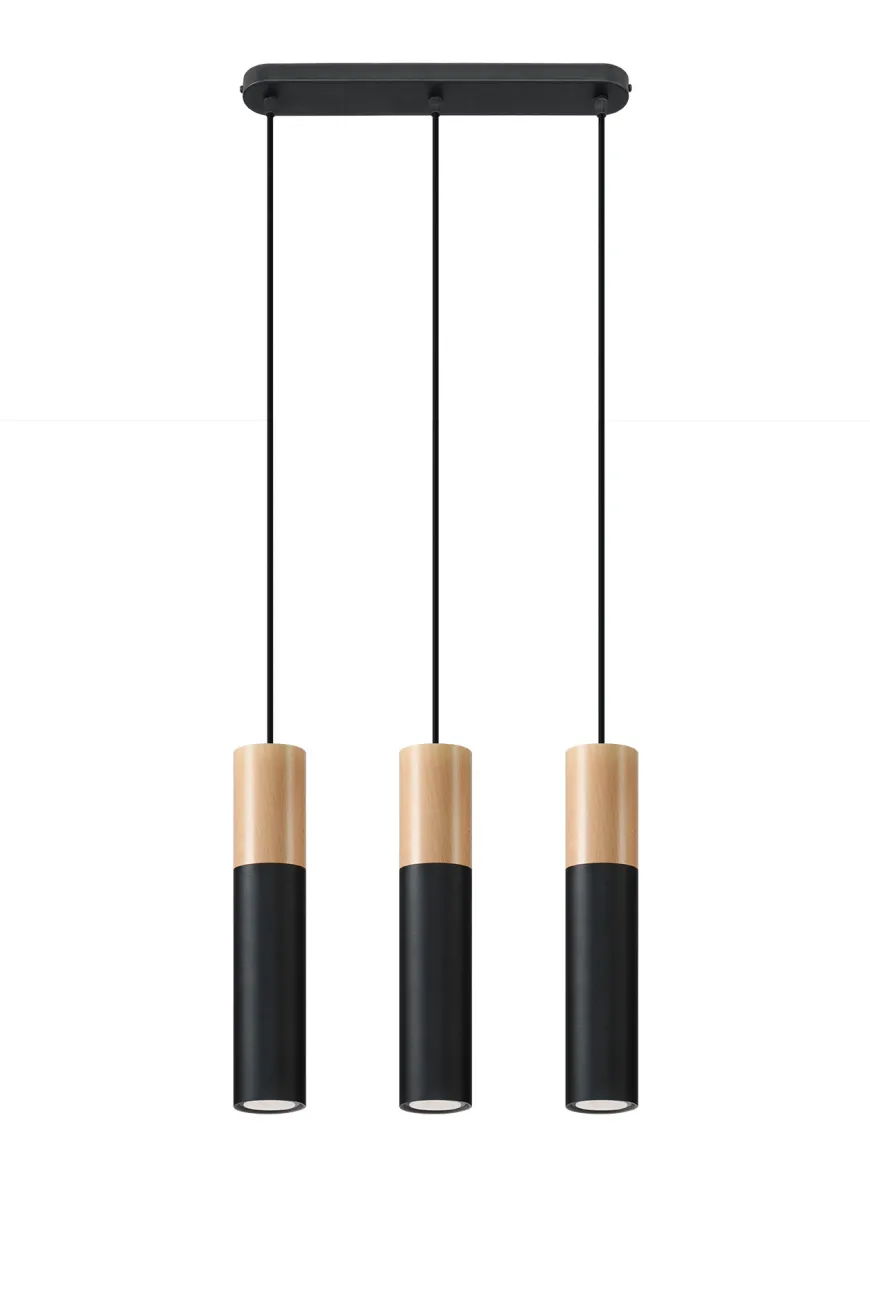 Lampa wisząca PABLO 3 czarna - Sollux