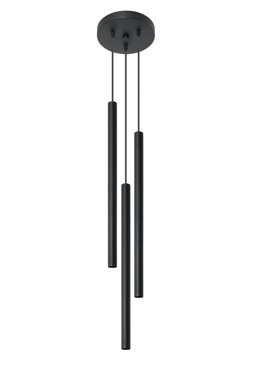 Lampa Wisząca PASTELO 3P Czarna - Sollux
