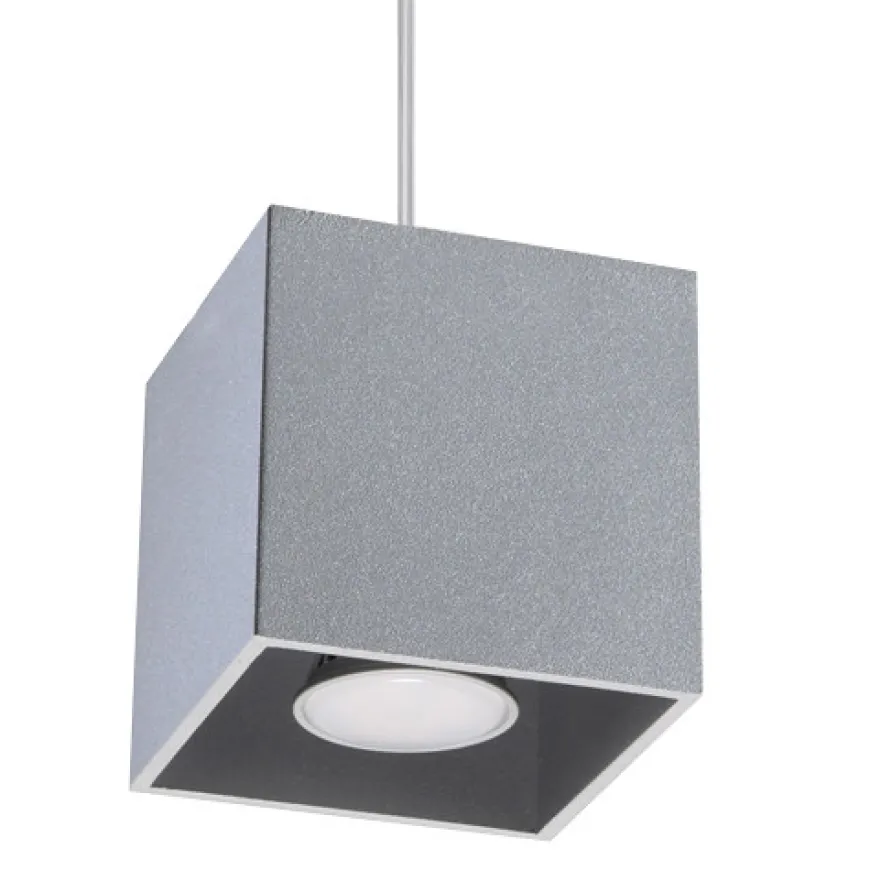 Lampa Wisząca QUAD 1 Szary - Sollux