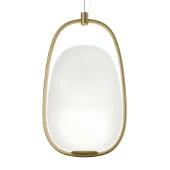 Lanna H40 biały, złoty mosiądz - KDLN - lampa wisząca