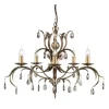 Lily Antique Bronze - Elstead Lighting - lampa wisząca 5-ramienna