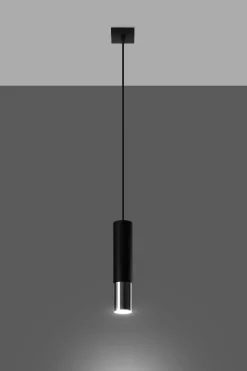 Loopez 1 Czarny/Chrom - SOLLUX LIGHTING - lampa wisząca