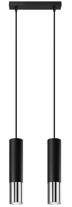 Loopez 2 Czarny/Chrom - SOLLUX LIGHTING - lampa wisząca