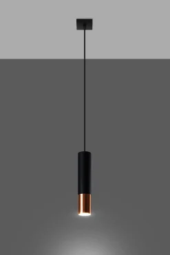 Loopez 1 Czarny/Miedź - SOLLUX LIGHTING - lampa wisząca