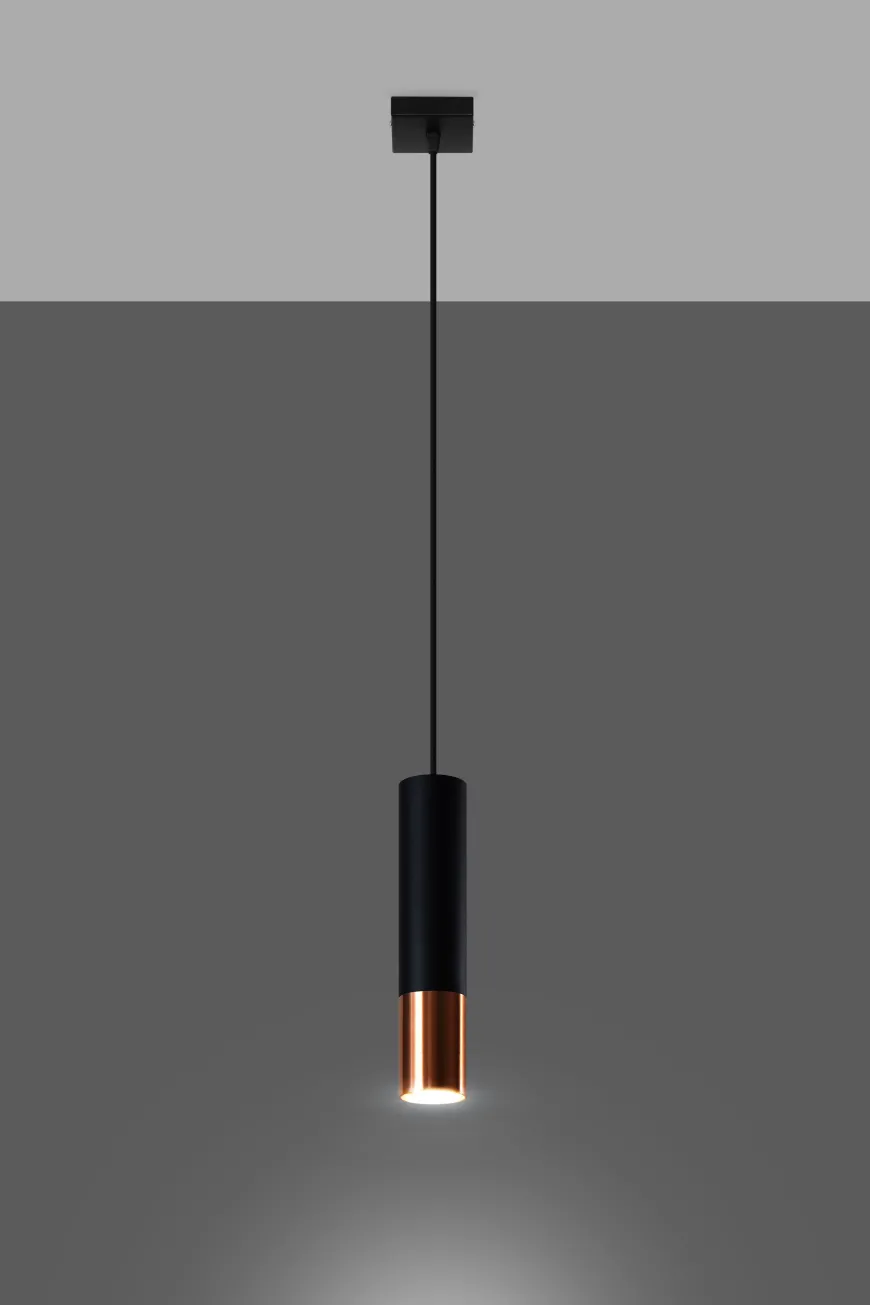 Loopez 1 Czarny/Miedź - SOLLUX LIGHTING - lampa wisząca