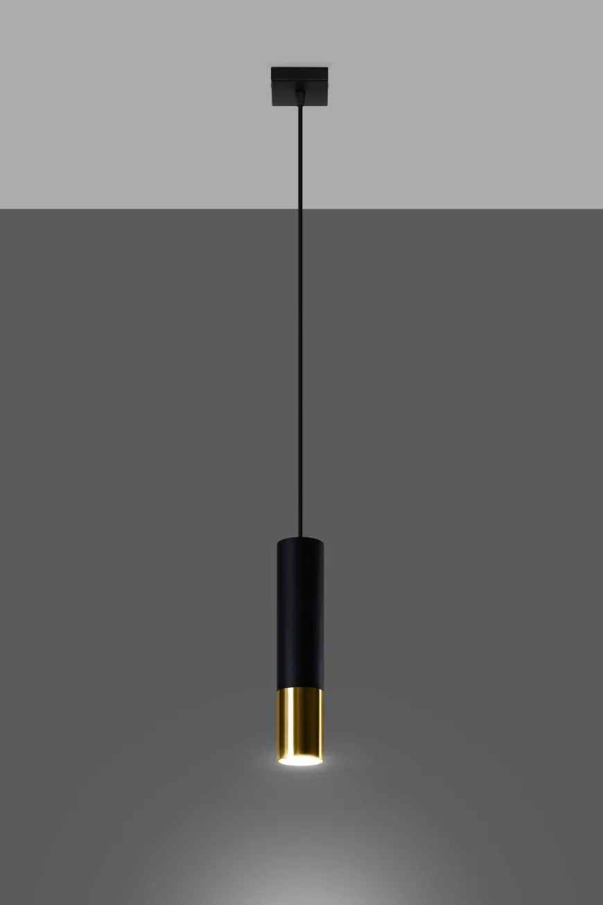 Loopez 1 Czarny/Złoty - SOLLUX LIGHTING - lampa wisząca