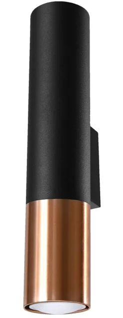 Loopez Czarny/Miedź - SOLLUX LIGHTING - lampa ścienna