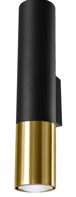 Loopez Czarny/Złoty - SOLLUX LIGHTING - lampa ścienna