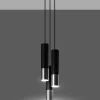 Loopez 3P Czarny/Chrom - SOLLUX LIGHTING - lampa wisząca
