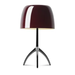 Lumiere Grande H45 chrome, czarny, wiśniowy - Foscarini - lampa biurkowa